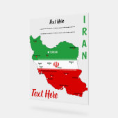 Iran Map with Flag and Emblem Acryl Bord (Hoek)