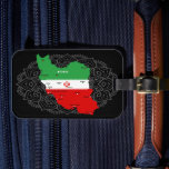 Iran Map with Flag and Emblem Bagagelabel<br><div class="desc">Iran Political Map with capital Tehran,  national borders,  most important cities,  rivers and lakes. The Iranian Flag Colors are superposed on the Map Silhouette. Vector Illustration by BluedarkArt TheChameleonArt</div>