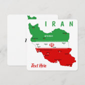 Iran Map with Flag and Emblem Bedankkaart (Voorkant / Achterkant)