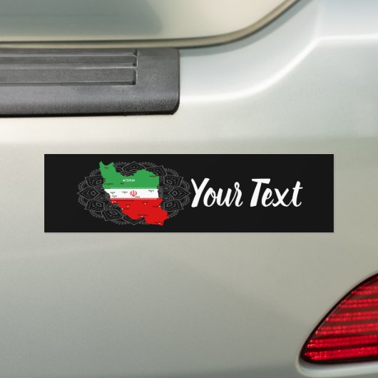 Iran Map with Flag and Emblem Bumpersticker (Op auto)