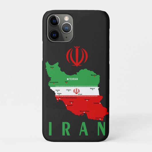 Iran Map with Flag and Emblem Case-Mate iPhone Case (Achterkant)