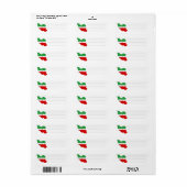 Iran Map with Flag and Emblem Etiket (Full Sheet)
