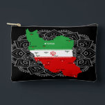 Iran Map with Flag and Emblem Etui<br><div class="desc">Iran Political Map with capital Tehran,  national borders,  most important cities,  rivers and lakes. The Iranian Flag Colors are superposed on the Map Silhouette. Vector Illustration by BluedarkArt TheChameleonArt</div>