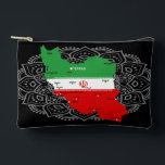 Iran Map with Flag and Emblem Etui<br><div class="desc">Iran Political Map with capital Tehran, national borders, most important cities, rivers and lakes. The Iranian Flag Colors are superposed on the Map Silhouette. Vector Illustration by BluedarkArt TheChameleonArt</div>