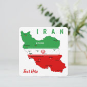 Iran Map with Flag and Emblem Kaart (Staand voorkant)