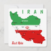 Iran Map with Flag and Emblem Kaart (Voorkant)
