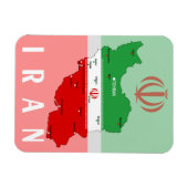 Iran Map with Flag and Emblem Magneet (Horizontaal)