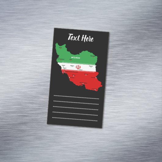 Iran Map with Flag and Emblem Magnetisch Visitekaartje (Voorbeeld)