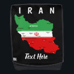 Iran Map with Flag and Emblem Rugtassen<br><div class="desc">Iran Political Map with capital Tehran,  national borders,  most important cities,  rivers and lakes. The Iranian Flag Colors are superposed on the Map Silhouette. Vector Illustration by BluedarkArt TheChameleonArt</div>