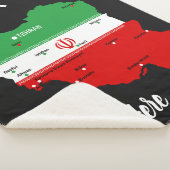 Iran Map with Flag and Emblem Sherpa Deken (3/4)
