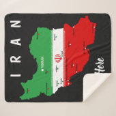Iran Map with Flag and Emblem Sherpa Deken (Voorkant (horizontaal))