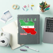 Iran Map with Flag and Emblem Sticker (iPad Cover)