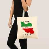 Iran Map with Flag and Emblem Tote Bag (Voorkant (product))
