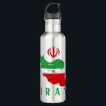 Iran Map with Flag and Emblem Waterfles<br><div class="desc">Iran Political Map with capital Tehran,  national borders,  most important cities,  rivers and lakes. The Iranian Flag Colors are superposed on the Map Silhouette. Vector Illustration by BluedarkArt TheChameleonArt</div>