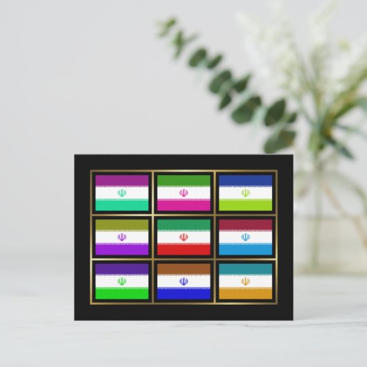 Iran Multihue Flags Briefkaart (Staand voorkant)