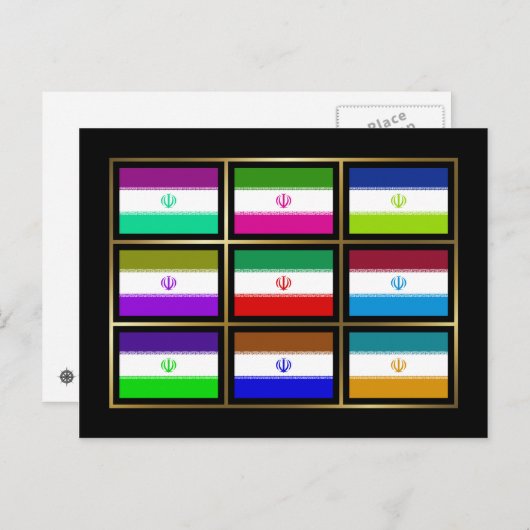 Iran Multihue Flags Briefkaart (Voorkant / Achterkant)