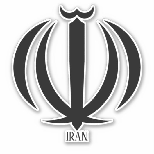 Iran National Emblem Patriotic Sticker (Voorkant)