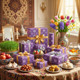 Iran Nieuwjaar Nowruz Verjaardagsfeest Evenement C Cadeaupapier