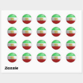 Iran Perzische Glossy Circle Vlag Ronde Sticker (Vel)