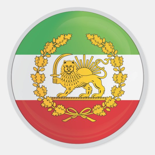 Iran Perzische Leeuw Koninkrijk Pahlevi Ronde Sticker (Voorkant)