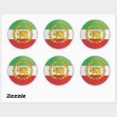 Iran Perzische Leeuw Koninkrijk Pahlevi Ronde Sticker (Vel)
