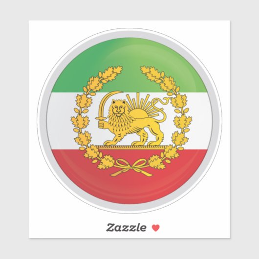 Iran Perzische Leeuw Koninkrijk Pahlevi Sticker (Vel)