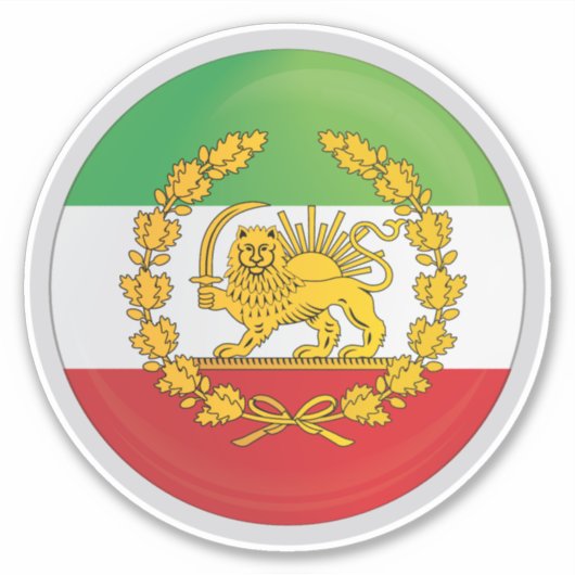 Iran Perzische Leeuw Koninkrijk Pahlevi Sticker (Voorkant)