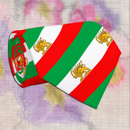 Iran, Perzische vlag met Lion, Shah of Iran Stripe Stropdas