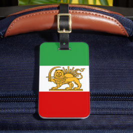 Iran, Perzische vlag met Lion, Shah van Iran Bagagelabel