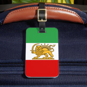 Iran, Perzische vlag met Lion, Shah van Iran Bagagelabel