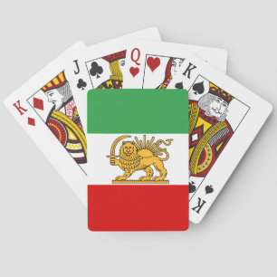 Iran, Perzische vlag met Lion, Shah van Iran Pokerkaarten