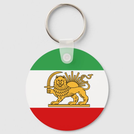 Iran, Perzische vlag met Lion, Shah van Iran Sleutelhanger (Voorkant)