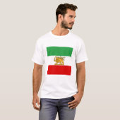 Iran, Perzische vlag met Lion, Shah van Iran T-shirt (Voorkant volledig)