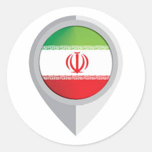 Iran Pin Locatie Vlag Ronde Sticker