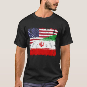 Iran Pride Iraanse Amerikaanse vlag Roots Heritage T-shirt