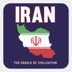 Iran Pride Iraanse vlag kaart Perzië Vierkante Sticker