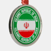 Iran Round Emblem Metalen Ornament (Rechts)