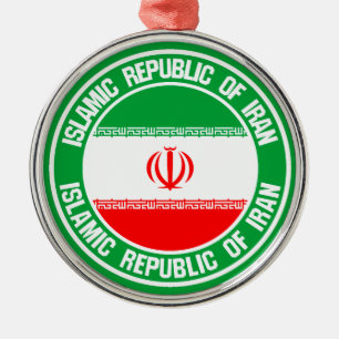 Iran Round Emblem Metalen Ornament