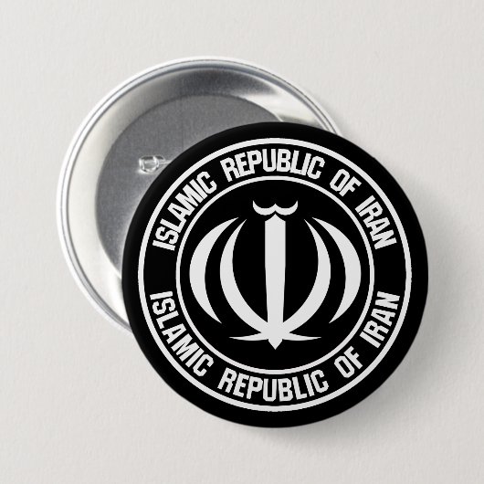 Iran Round Emblem Ronde Button 7,6 Cm (Voorkant /achterkant)