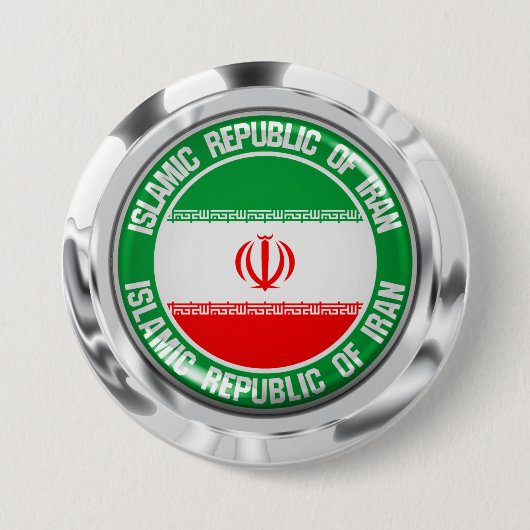 Iran Round Emblem Ronde Button 7,6 Cm (Voorkant)