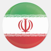 Iran Round Icon-vlag Ronde Sticker (Voorkant)
