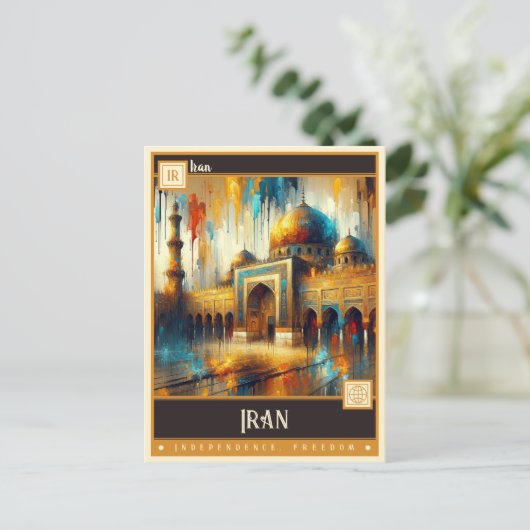 Iran |  schilderij briefkaart (Staand voorkant)