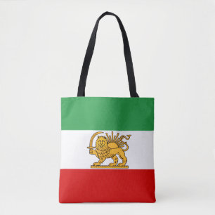 Iran speld, Perzische vlag met Leeuw, Shah van Ira Tote Bag