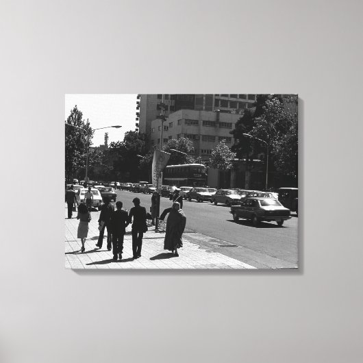 Iran Stadsstraat in Teheran en volk Canvas Afdruk (Voorkant)