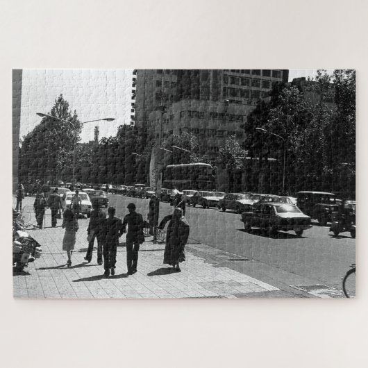 Iran Stadsstraat in Teheran en volk Legpuzzel (Horizontaal)