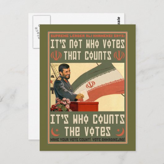 Iran Stemming in 2009 Briefkaart (Voorkant / Achterkant)