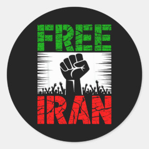 Iran Symbool Vlag Hartslag Vrijheid Ronde Sticker