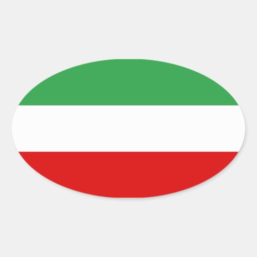 Iran Tricolor Stripe Ovale Sticker (Voorkant)