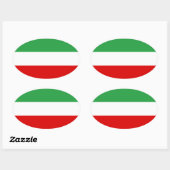 Iran Tricolor Stripe Ovale Sticker (Vel)