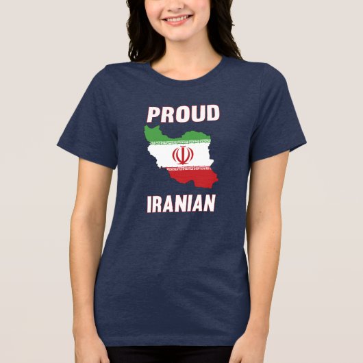Iran Trots Iraanse vlagkaart Pride Tri-Blend Shirt (Voorkant)